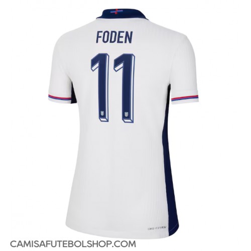 Camisa de time de futebol Inglaterra Phil Foden #11 Replicas 1º Equipamento Feminina Europeu 2024 Manga Curta